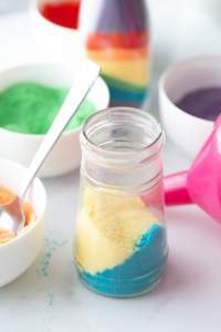 Fill Jars with Colored Salt